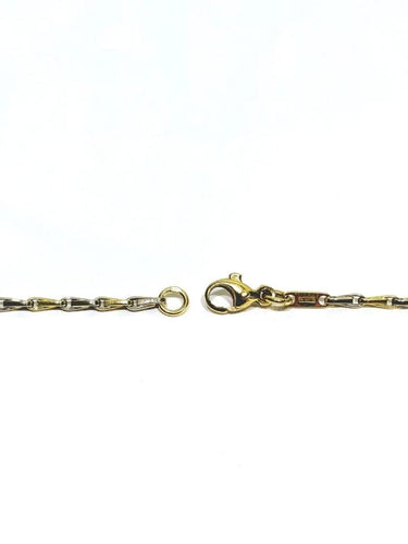 Collier Chaîne en or jaune et blanc 18 carats, maille palmier 58 Facettes