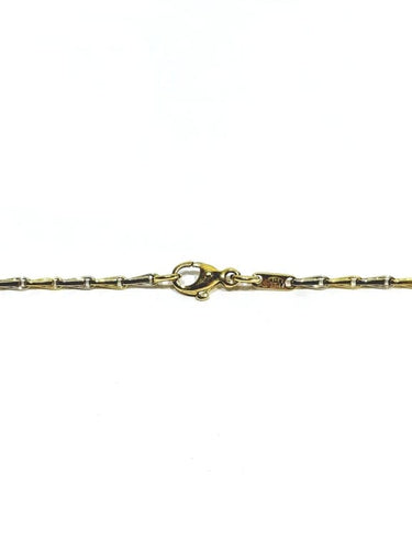Collier Chaîne en or jaune et blanc 18 carats, maille palmier 58 Facettes