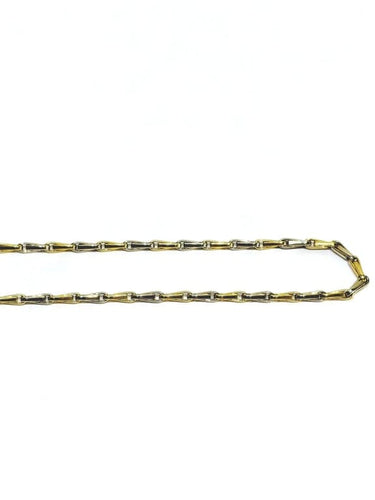 Collier Chaîne en or jaune et blanc 18 carats, maille palmier 58 Facettes