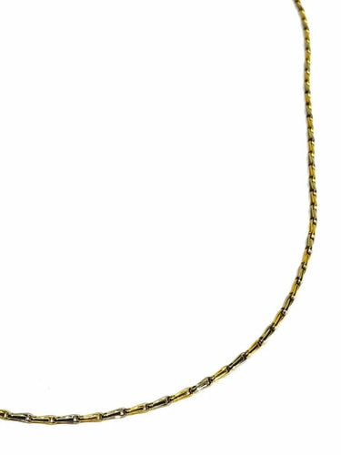 Collier Chaîne maille palmier en or jaune et blanc 18 carats 58 Facettes