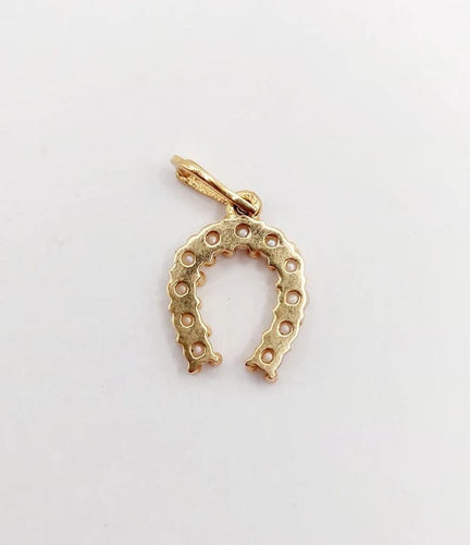 Pendentif Pendentif fer à cheval vintage en or rose 18k et perles 58 Facettes A06445