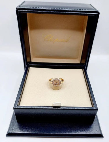 Bague 48 Chopard Happy Diamonds - Bague pavée de diamants en or rose 18k 58 Facettes A06339