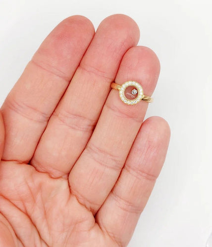 Bague 48 Chopard Happy Diamonds - Bague pavée de diamants en or rose 18k 58 Facettes A06339