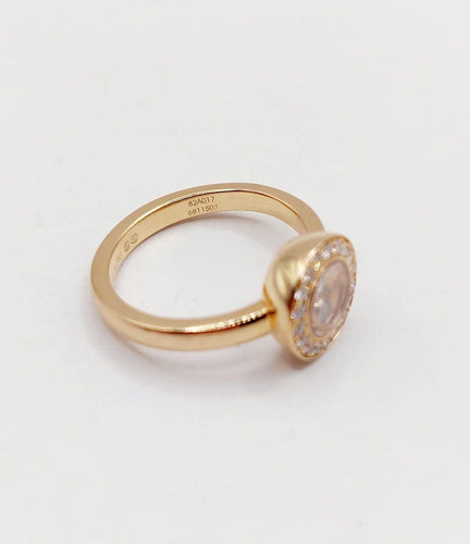 Bague 48 Chopard Happy Diamonds - Bague pavée de diamants en or rose 18k 58 Facettes A06339