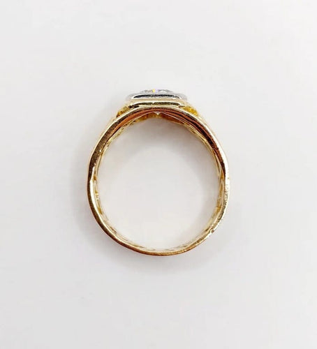 Bague 57 Art nouveau - Bague chevalière en or 18k et platine avec diamant 0,90 ct 58 Facettes A06449