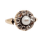 Bague 55 Bague marguerite antique en or rose 18k avec perle et diamants 58 Facettes A06463