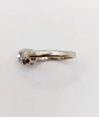 Bague 52 Bague solitaire Art déco en or blanc 18k, platine et diamant 0,43 ct 58 Facettes A06462