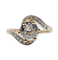 Bague 54.5 Bague tourbillon antique en or 18k et platine, diamants taille ancienne 58 Facettes A06442