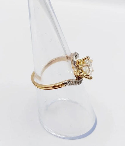 Bague 54.5 Bague tourbillon antique en or 18k et platine, diamants taille ancienne 58 Facettes A06442