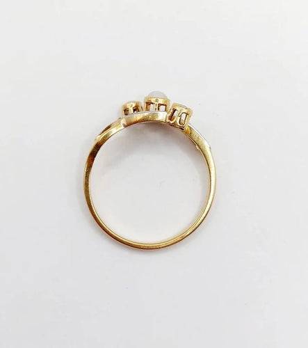 Bague 56 Bague Art nouveau en or 18k à perles et diamants taille rose 58 Facettes A06497