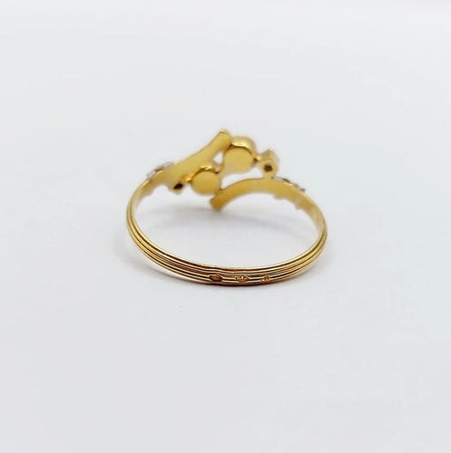 Bague 57.5 Art nouveau - Bague toi et moi en or jaune 18k, perles et diamants 58 Facettes A06498