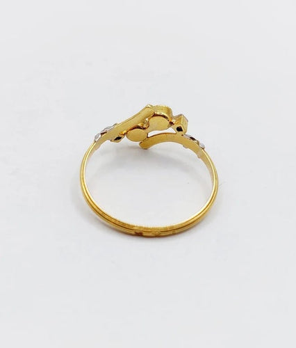 Bague 57.5 Art nouveau - Bague toi et moi en or jaune 18k, perles et diamants 58 Facettes A06498