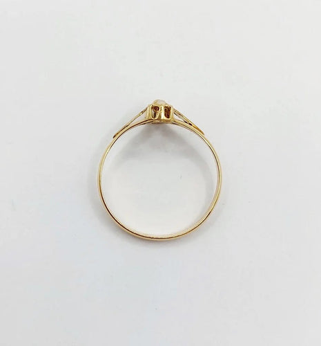 Bague 55.5 Bague toi et moi Art nouveau en or jaune 18k et perles 58 Facettes A06501