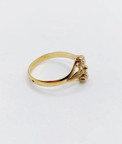 Bague 55.5 Bague toi et moi Art nouveau en or jaune 18k et perles 58 Facettes A06501
