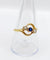 Bague 60 Bague antique en or jaune 18k avec pierre bleue et perles 58 Facettes A06502
