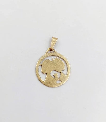 Pendentif Peynet - Pendentif médaille d’amour Les Amoureux en or rose 18k 58 Facettes A06515