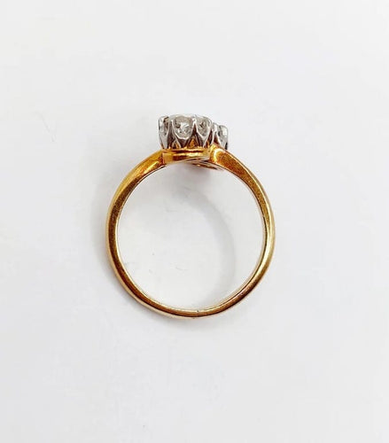 Bague 51 Bague toi et moi victorienne en or rose 18k et diamants taille rose 58 Facettes A06526
