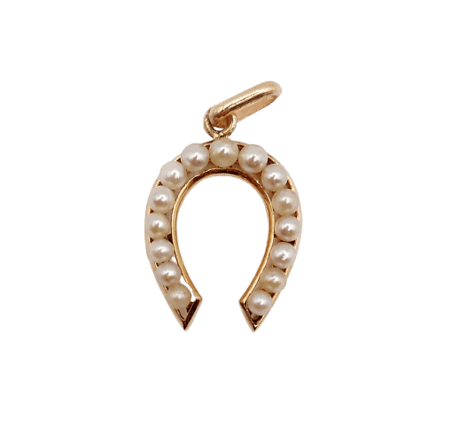 Pendentif Pendentif fer à cheval en or rose 18k et perles 58 Facettes A06579