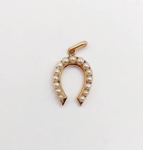 Pendentif Pendentif fer à cheval en or rose 18k et perles 58 Facettes A06579