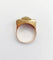 Bague 52 Bague tank Art déco en or rose 18k avec diamants et rubis synthétiques 58 Facettes A06536