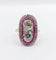 Bague 57 Bague marquise Art déco en or 18k et platine, diamants et rubis 58 Facettes A06578