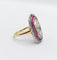 Bague 57 Bague marquise Art déco en or 18k et platine, diamants et rubis 58 Facettes A06578
