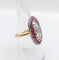 Bague 57 Bague marquise Art déco en or 18k et platine, diamants et rubis 58 Facettes A06578