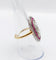 Bague 57 Bague marquise Art déco en or 18k et platine, diamants et rubis 58 Facettes A06578