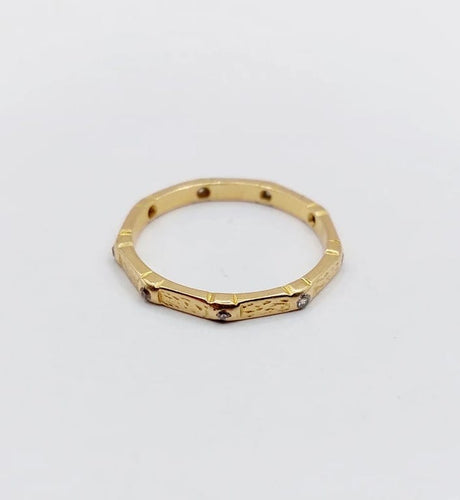 Bague 51.5 Bague alliance américaine Art déco en or 18k et diamants taille ancienne 58 Facettes A06537