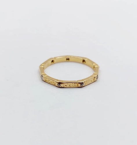 Bague 51.5 Bague alliance américaine Art déco en or 18k et diamants taille ancienne 58 Facettes A06537