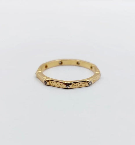 Bague 51.5 Bague alliance américaine Art déco en or 18k et diamants taille ancienne 58 Facettes A06537