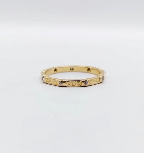 Bague 51.5 Bague alliance américaine Art déco en or 18k et diamants taille ancienne 58 Facettes A06537