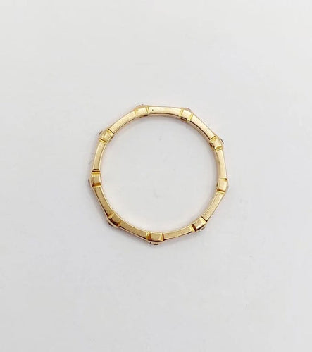 Bague 51.5 Bague alliance américaine Art déco en or 18k et diamants taille ancienne 58 Facettes A06537