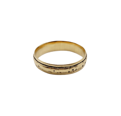 Bague 50.5 Bague alliance jonc à motifs géométriques vintage en or 14k 58 Facettes A06567