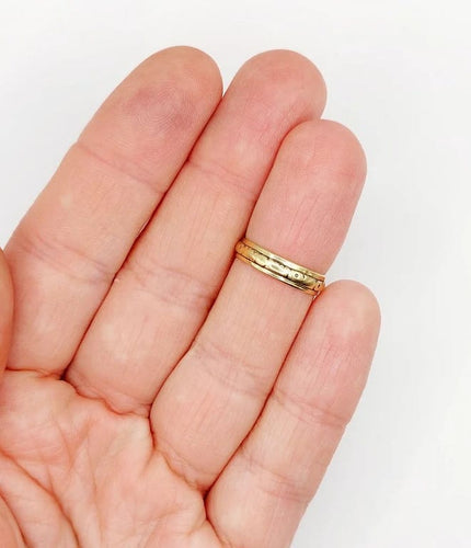 Bague 50.5 Bague alliance jonc à motifs géométriques vintage en or 14k 58 Facettes A06567