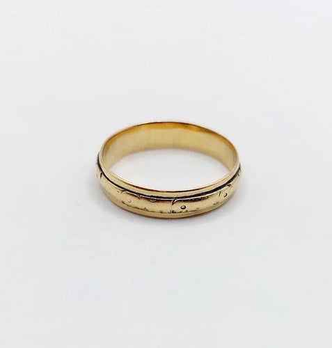 Bague 50.5 Bague alliance jonc à motifs géométriques vintage en or 14k 58 Facettes A06567