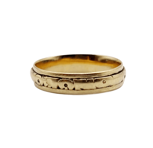 Bague 50.5 Bague alliance jonc à motifs géométriques vintage en or 14k 58 Facettes A06567