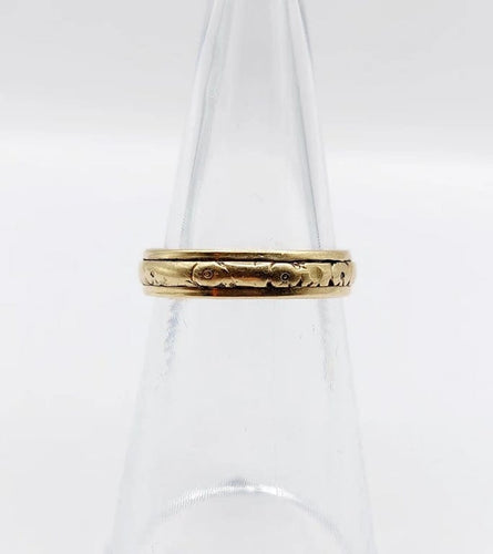 Bague 50.5 Bague alliance jonc à motifs géométriques vintage en or 14k 58 Facettes A06567