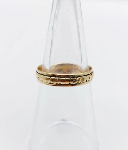 Bague 50.5 Bague alliance jonc à motifs géométriques vintage en or 14k 58 Facettes A06567