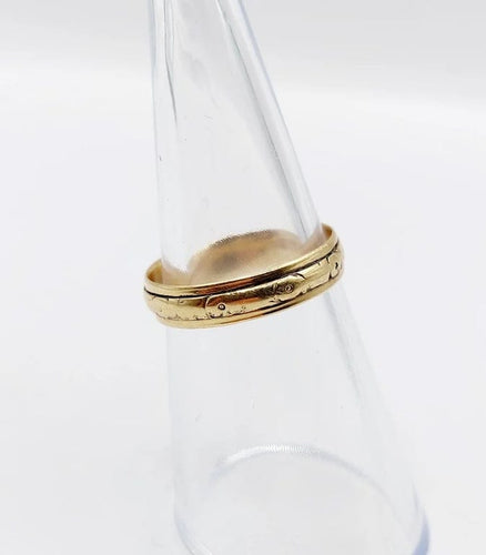 Bague 50.5 Bague alliance jonc à motifs géométriques vintage en or 14k 58 Facettes A06567