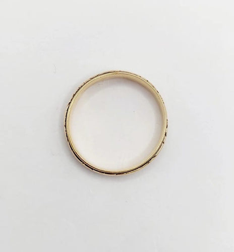 Bague 50.5 Bague alliance jonc à motifs géométriques vintage en or 14k 58 Facettes A06567