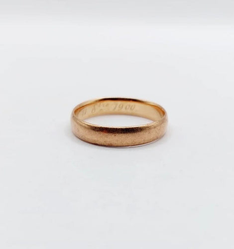 Bague 52 Bague alliance gravée en or rose 18k (vers 1900) 58 Facettes A06566