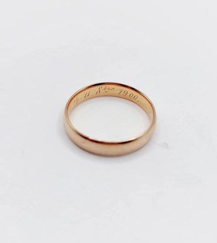 Bague 52 Bague alliance gravée en or rose 18k (vers 1900) 58 Facettes A06566