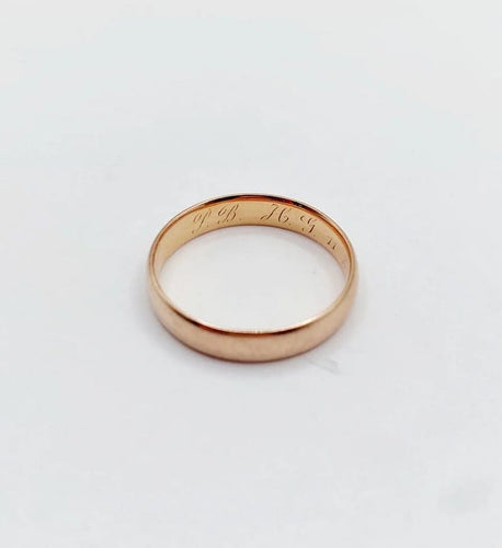 Bague 52 Bague alliance gravée en or rose 18k (vers 1900) 58 Facettes A06566