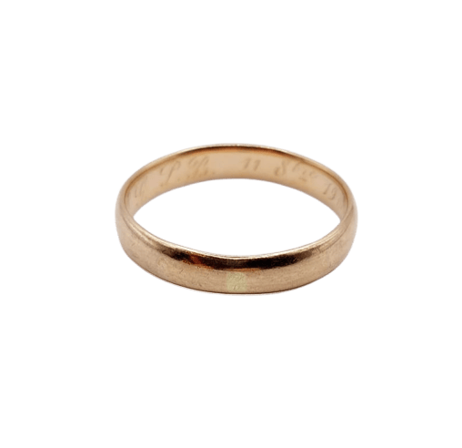 Bague 59 Bague alliance antique gravée en or rose 18k (circa 1900) 58 Facettes A06565