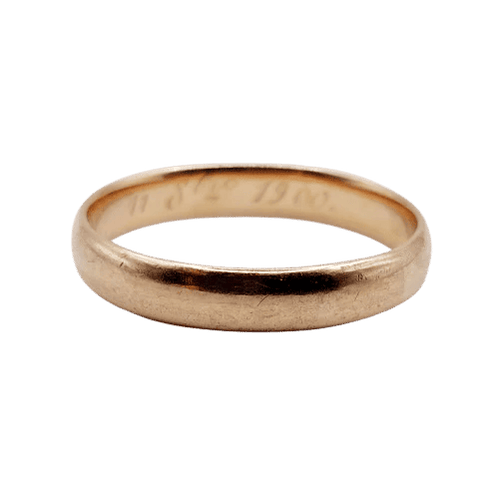 Bague 59 Bague alliance antique gravée en or rose 18k (circa 1900) 58 Facettes A06565