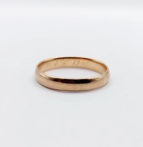Bague 59 Bague alliance antique gravée en or rose 18k (circa 1900) 58 Facettes A06565