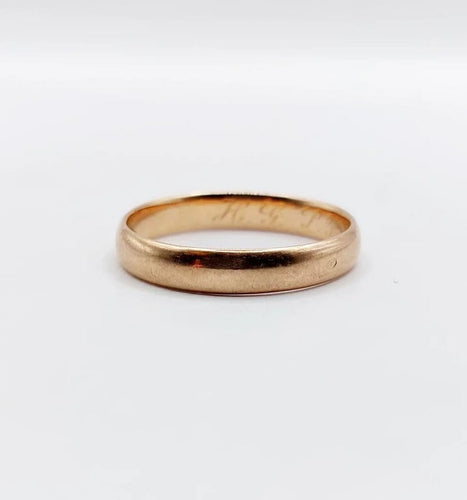 Bague 59 Bague alliance antique gravée en or rose 18k (circa 1900) 58 Facettes A06565