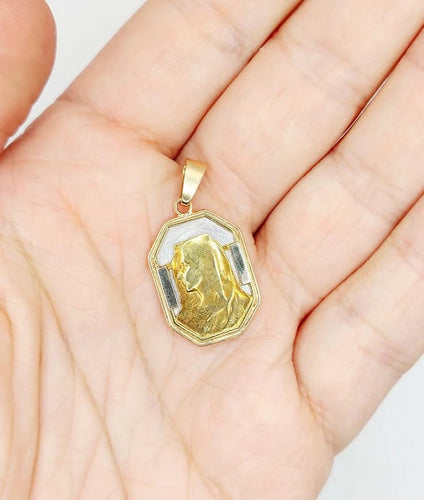 Pendentif Émile Dropsy - Médaille religieuse Art déco en or rose 18k et nacre 58 Facettes A06572