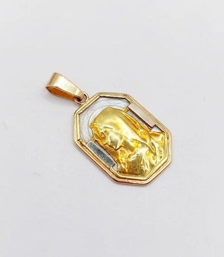 Pendentif Émile Dropsy - Médaille religieuse Art déco en or rose 18k et nacre 58 Facettes A06572
